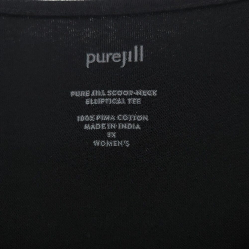 J. Jill Pure Jill scoop-neck Elliptical t-shirt Size 3X black 100% pima cotton - Picture 3 of 7